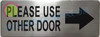 Please use Other Door Sign Right Arrow