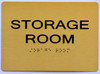 STORAGE ROOM SIGN Tactile Signs (Gold)-(ref062020)
