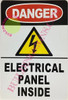 SIGNS Danger Electrical Panel Inside Sign (White,