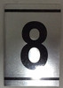 NUMBER SIGN -8-BRUSHED ALUMINUM (2.25X1.5, Aluminium))-(ref062020)