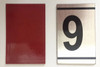 SIGNS NUMBER SIGN -9-BRUSHED ALUMINUM