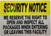 SIGNS Security Notice: WE Reserve The Right