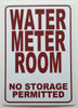 SIGNS WATER METER ROOM- NO