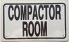 SIGNS Compactor Room Sign (White