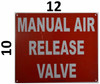 SIGNS MANUAL AIR RELEASE SIGN