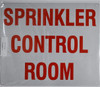 SPRINKLER CONTROL ROOM SIGN (WHITE,ALUMINUM SIGNS