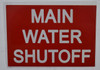 SIGNS Main Water Shut-Off Sticker (Reflective,1 Unit,