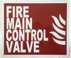 Fire Main Control Valve Fire SIGN