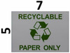 SIGNS Recyclable Paper Only Sticker