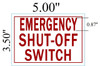 SIGNS Emergency Shut-Off Switch Sign, with Double