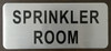 SIGNS SPRINKLER ROOM SIGN- BRUSHED ALUMINUM (ALUMINUM