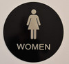 SIGNS Women Restroom Sign -Tactile