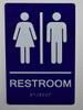 Unisex Restroom Sign (Aluminium, Blue,Size 6X9)