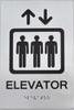 SIGNS Elevator ADA Sign -Tactile Signs (Aluminium,