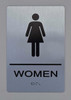 SIGNS Women ADA Sign -Tactile Signs (Aluminium,