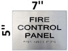 SIGNS FIRE Control Panel ADA Sign -Tactile