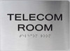 Telecom Room ADA-Sign -Tactile Signs (Aluminium,