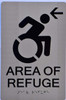 SIGNS area of refuge arrow left Sign