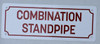 Combination Standpipe Sign (White,Aluminium 3x8, Aluminium