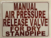 Manual AIR Release Valve Sign (White,