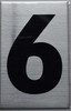 Apartment Number Sign Six (6) (Brush