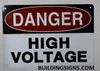 Danger HIGH Voltage Sign (White, Reflective