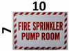 SIGNS FIRE Sprinkler Pump Room Sign (White,