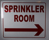 Sprinkler Room with Arrow Right Sign, Engineer Grade Reflective Aluminum Sign