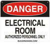 White Danger Electrical Room Unauthorized Personnel Keep