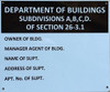 Department of Building Subdivisions A,B,C,D. Of