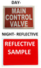 SIGNS MAIN CONTROL VALVE SIGN ( reflective