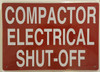 SIGNS COMPACTOR ELECTRICAL SHUT OFF