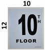 SIGNS 10th Floor Sign (White, Rust Free