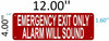 SIGNS EMERGENCY EXIT ONLY ALARM WILL SOUND