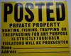 SIGNS Posted Private Property No
