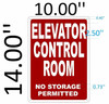 SIGNS ELEVATOR CONTROL ROOM SIGN (Reflective, 10x14
