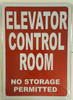 ELEVATOR CONTROL ROOM SIGN (Reflective, 10x14