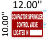 SIGNS COMPACTOR ROOM CONTROL VALVE SIGN (