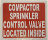 SIGNS Compactor Sprinkler Control Valve Located Inside