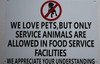 No Pets Allowed in Food Service