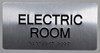 Electric Room Silver-Tactile Touch Braille Sign