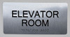 SIGNS Elevator Room Sign Silver-Tactile Touch Braille