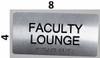 SIGNS Faculty Lounge Sign Silver-Tactile