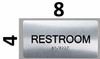 SIGNS Restroom Sign Silver -Tactile