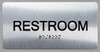 Restroom Sign Silver -Tactile Touch Braille Sign