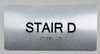 Stair D Sign Silver-Tactile Touch Braille Sign