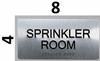 SIGNS Sprinkler Room Sign Silver-Tactile