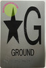 floor ground sign silver