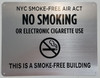 SIGNS THE NEW NYC Smoke free Act