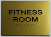 Compliance Sign-Fitness Room Sign-Gold,